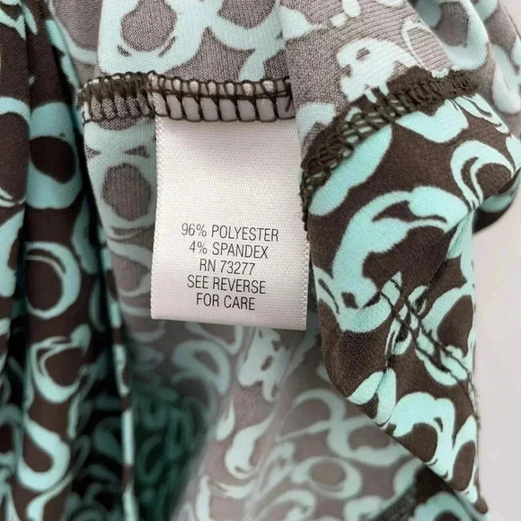 Apt 9 Short Sleeve Top Medium Blue Brown Patterned V-neck - Picture 6 of 9